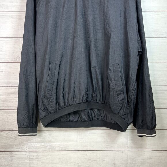 Vintage 90s Reebok V-Neck Pullover Windbreaker Black Pockets Uni Anorak Size XL - Picture 5 of 8